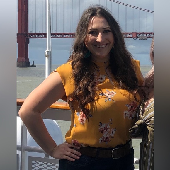 Mustard yellow floral blouse - Picture 2 of 5